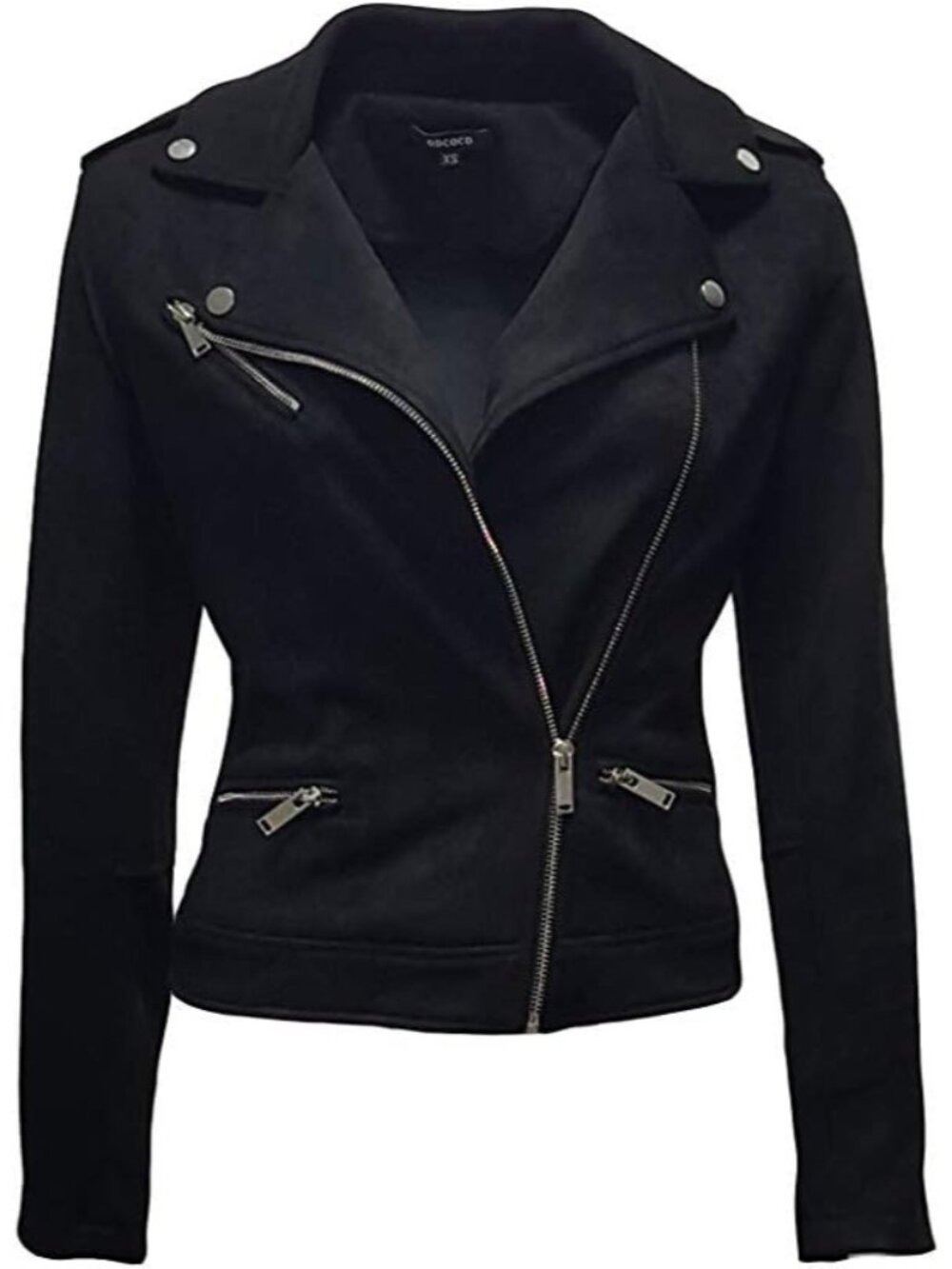 Women’s Army Green Faux Suede Jacket Long Sleeve Zipper Casual Outerwear